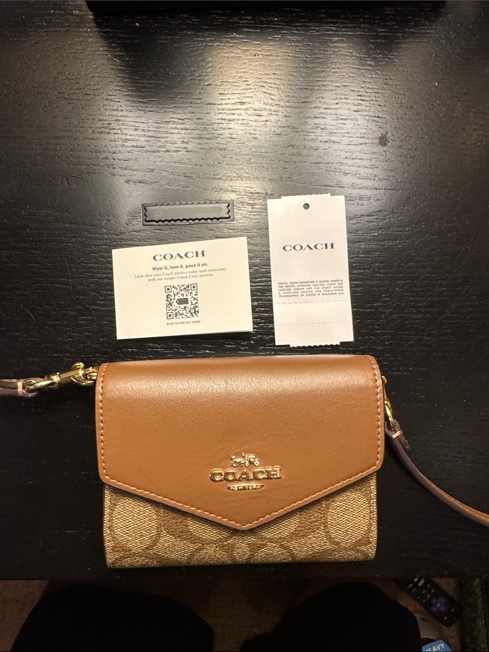 Coach Mini Envelope Wallet With Strap In Signature Canvas CU172 Mini Envelope